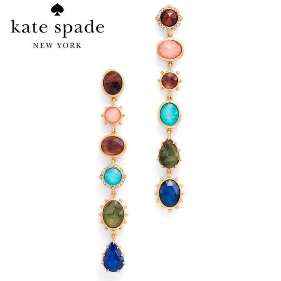 kate spade Jewelry - Kate Spade Perfectly Imperfect Semi-Precious Stone Linear Stud Earrings